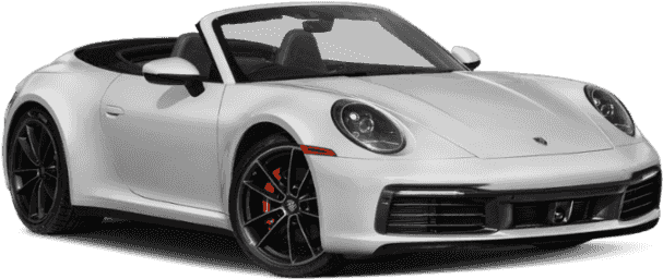 White Porsche911 Cabriolet Side View PNG Image