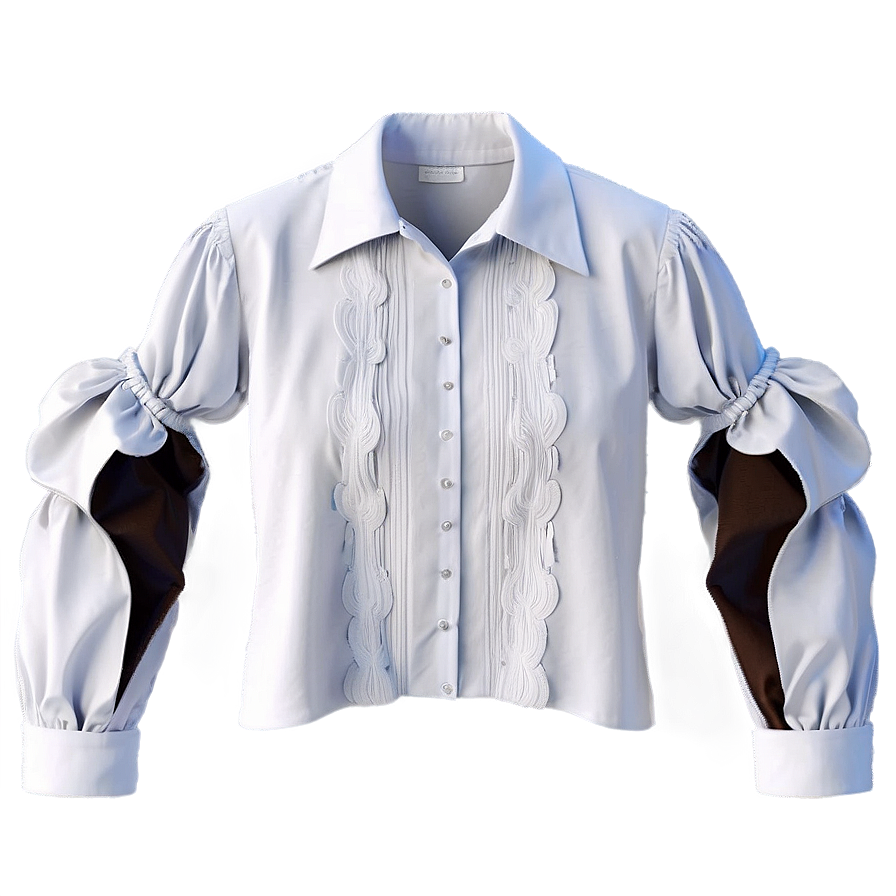 White Puff Sleeve Shirt Png Miw49 PNG Image