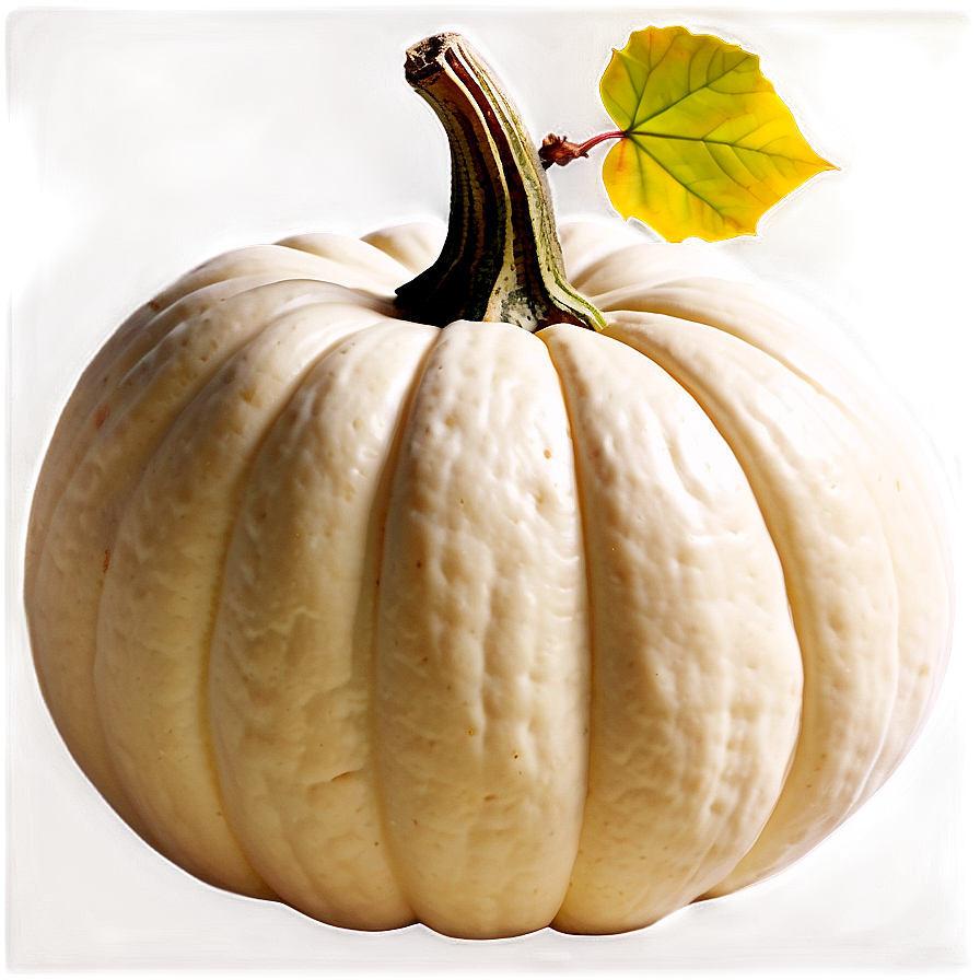 White Pumpkin With Leaves Png 06212024 PNG Image