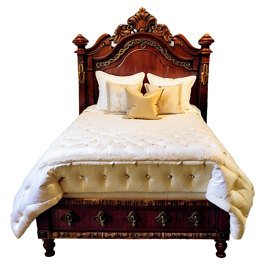 White Queen Size Bed Png 06132024 PNG Image