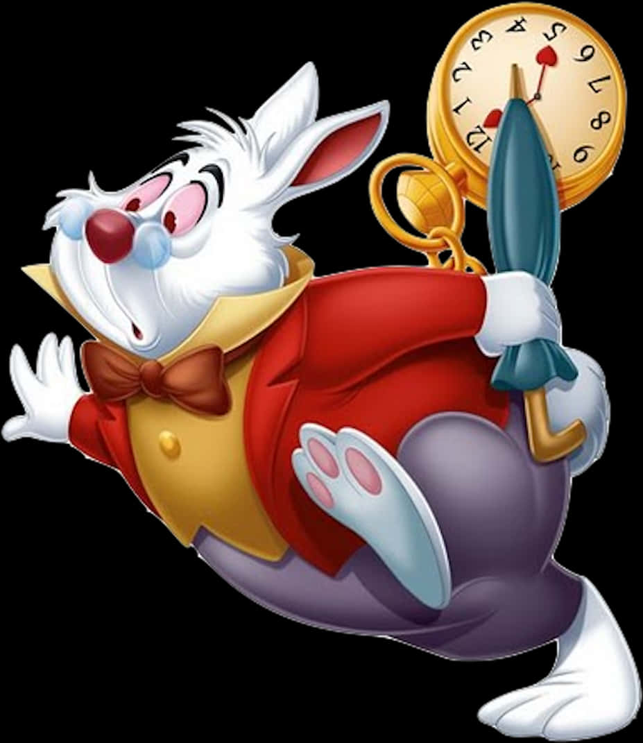 White Rabbit Alicein Wonderland PNG Image