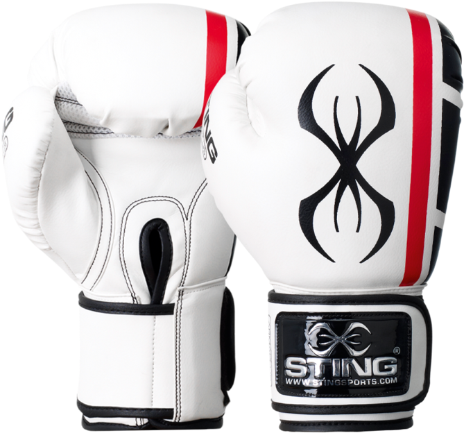 White Red Boxing Gloves Sting Brand PNG Image