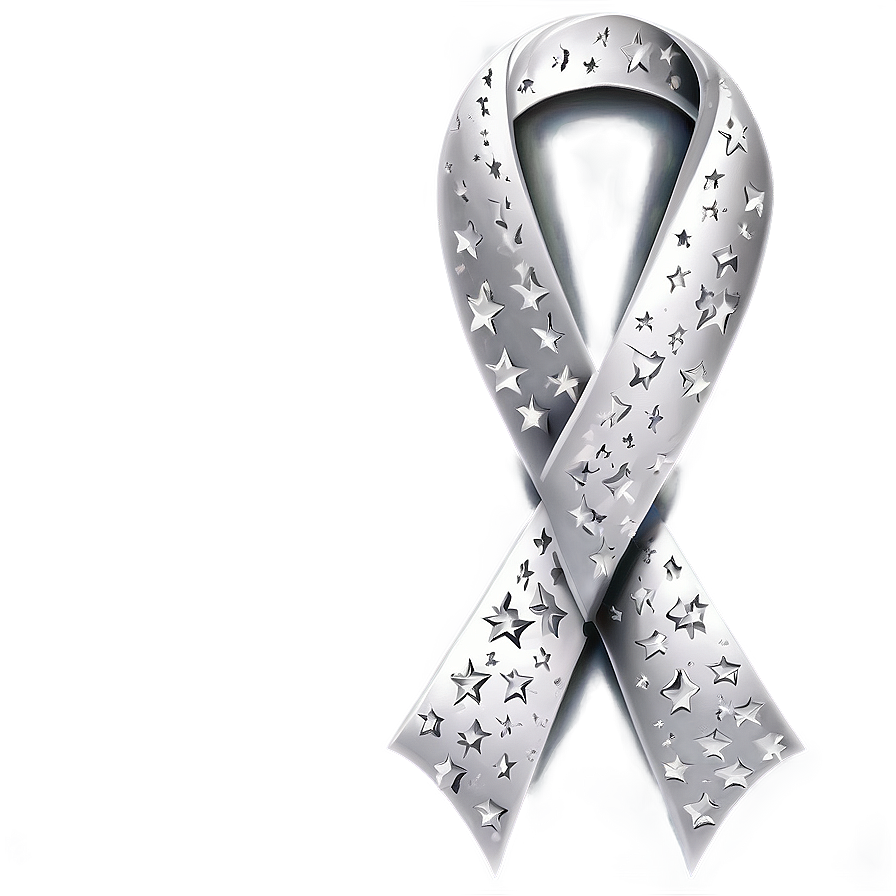 White Ribbon With Stars Png Tad PNG Image