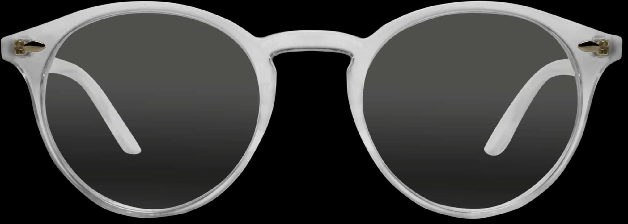 White Round Framed Sunglasses PNG Image