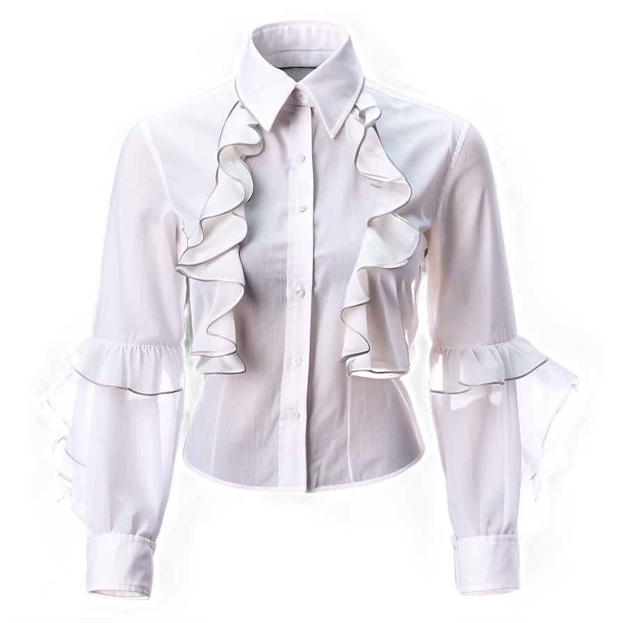 White Ruffle Shirt Png Tws97 PNG Image