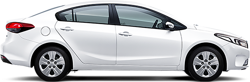 White Sedan Side View PNG Image