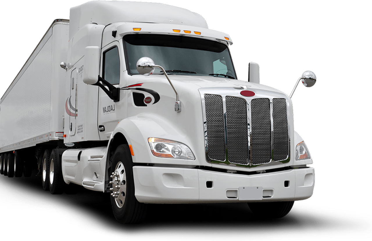 White Semi Truck Container Transport PNG Image