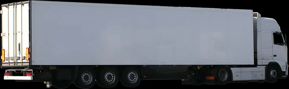 White Semi Truck Side View PNG Image