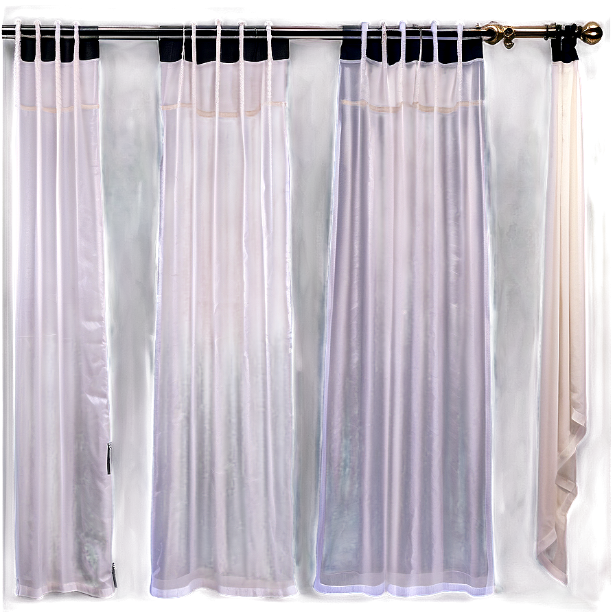 White Sheer Voile Curtains Png Gav85 PNG Image