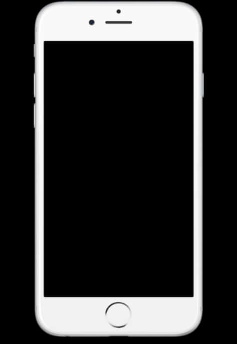 White Smartphone Blank Screen PNG Image