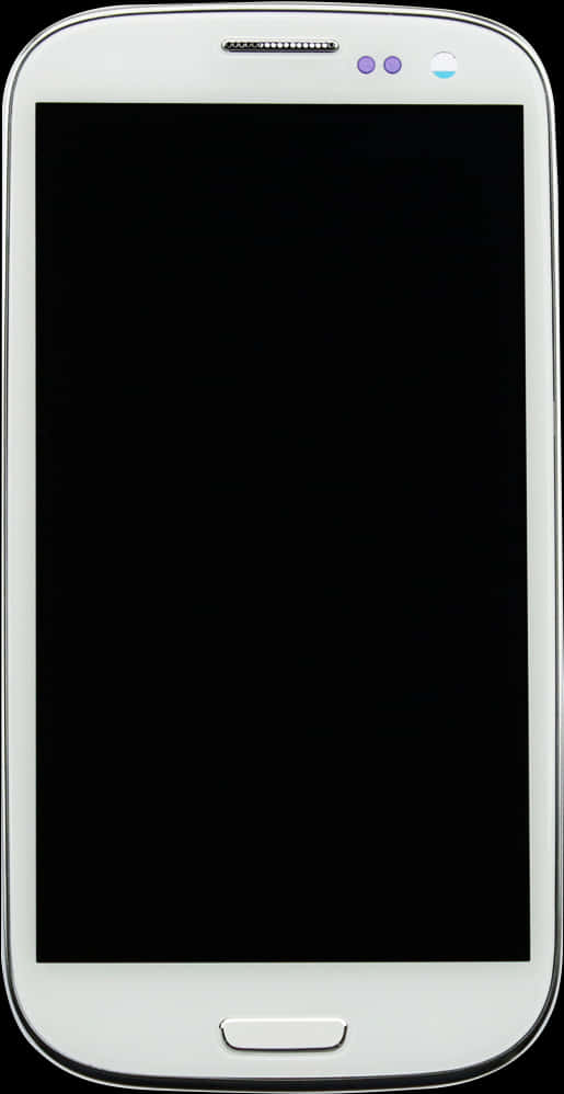 White Smartphone Blank Screen PNG Image