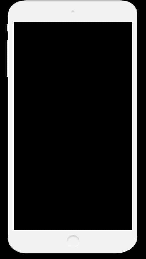 White Smartphone Blank Screen PNG Image