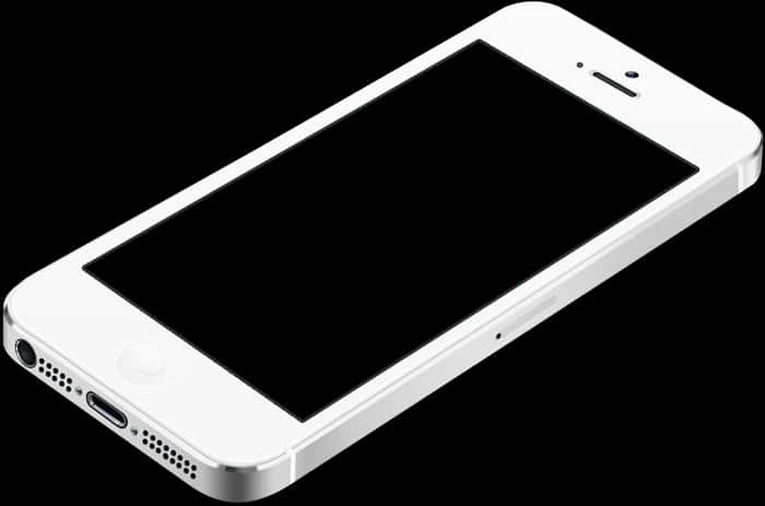 White Smartphone Isolatedon Black Background PNG Image