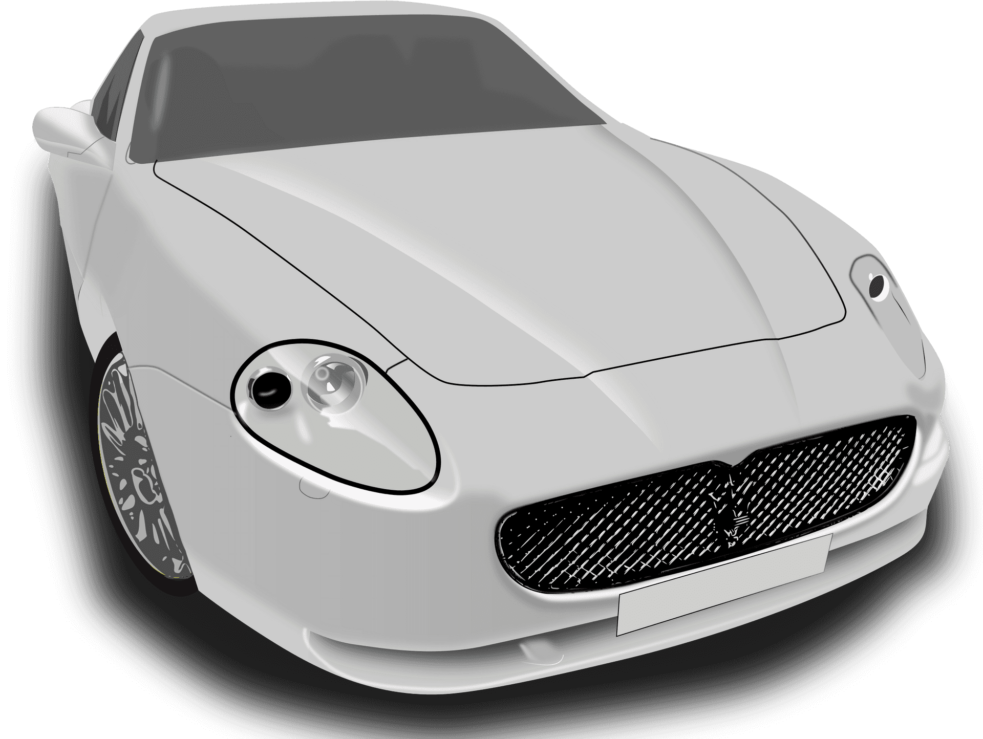 White Sports Car Vector Illustration PNG Image