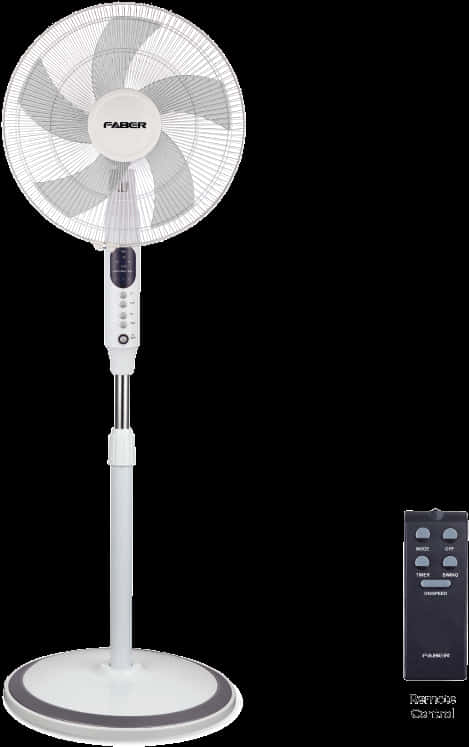 White Standing Fanwith Remote Control PNG Image