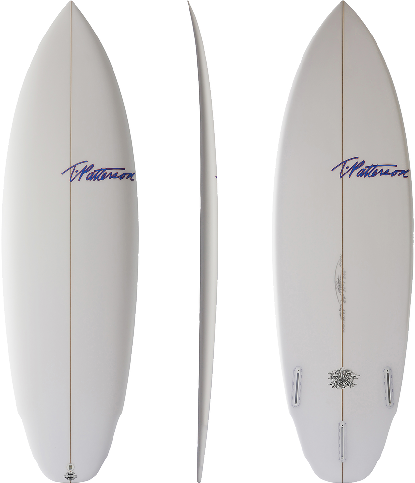 White Surfboard Three Views PNG Image