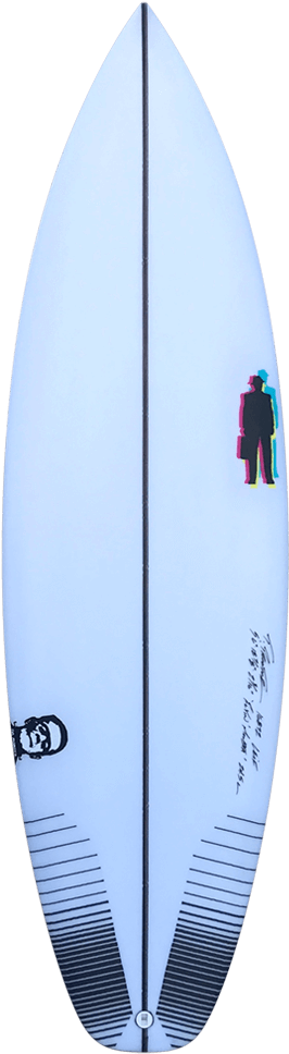 White Surfboard Vertical View PNG Image