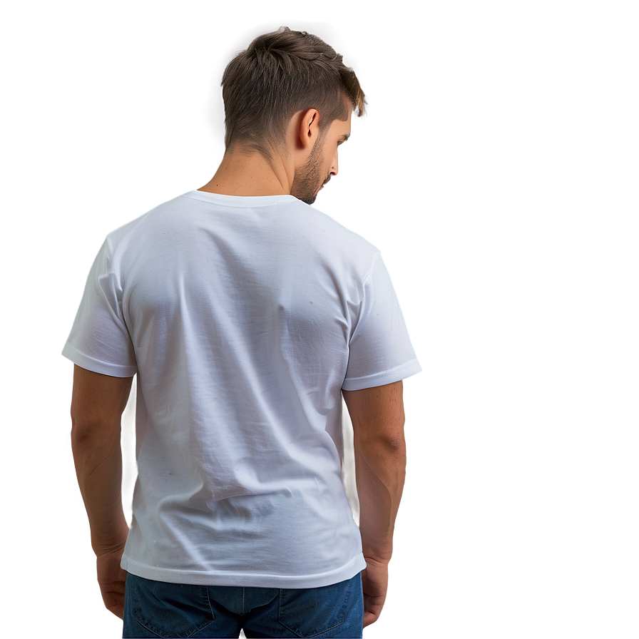 White T-shirt Back View Png 05252024 PNG Image