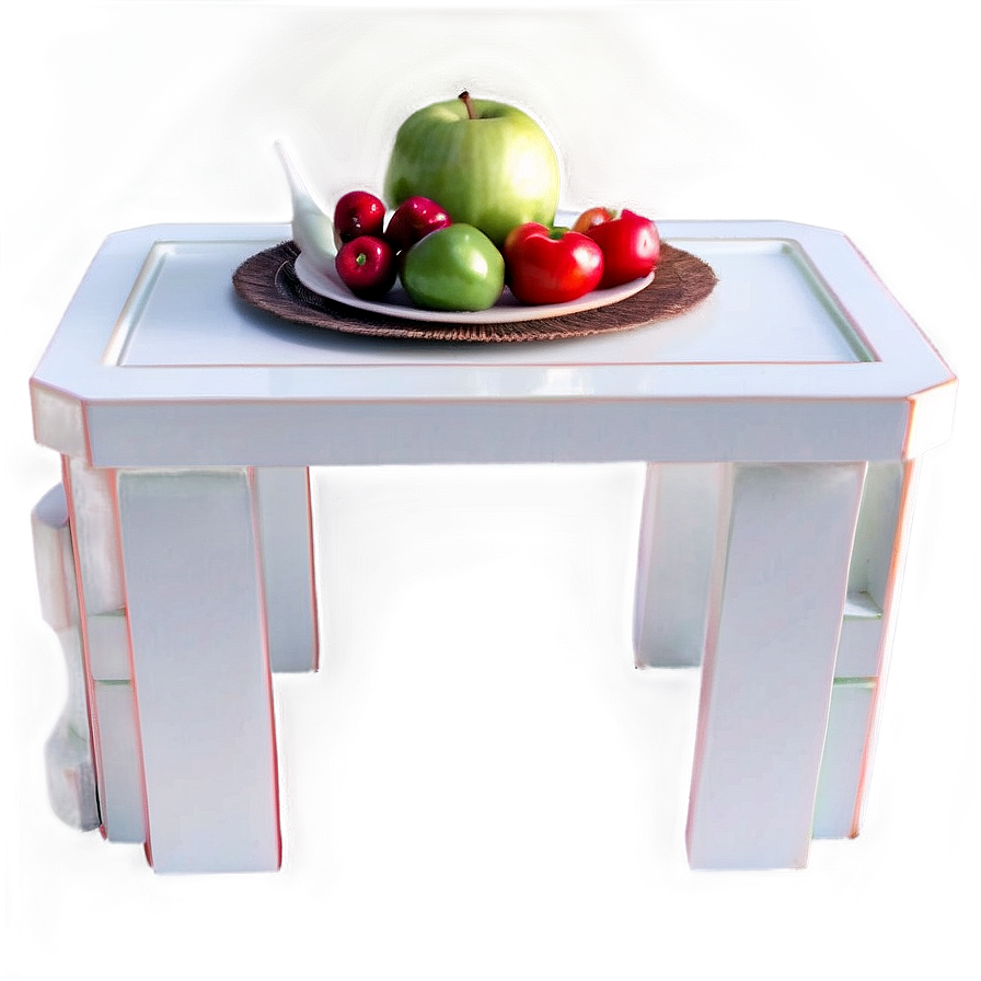 White Table 3d View Png 06122024 PNG Image