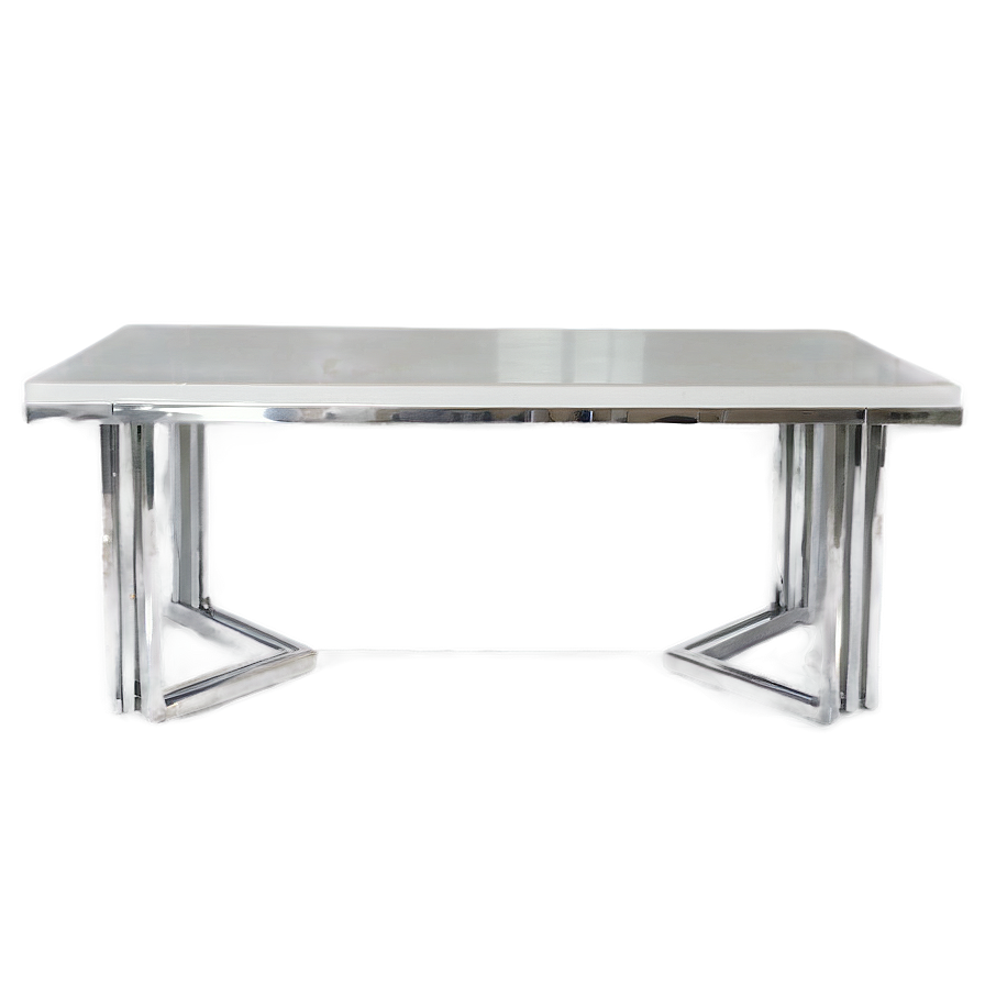 White Table With Silver Legs Png 06122024 PNG Image