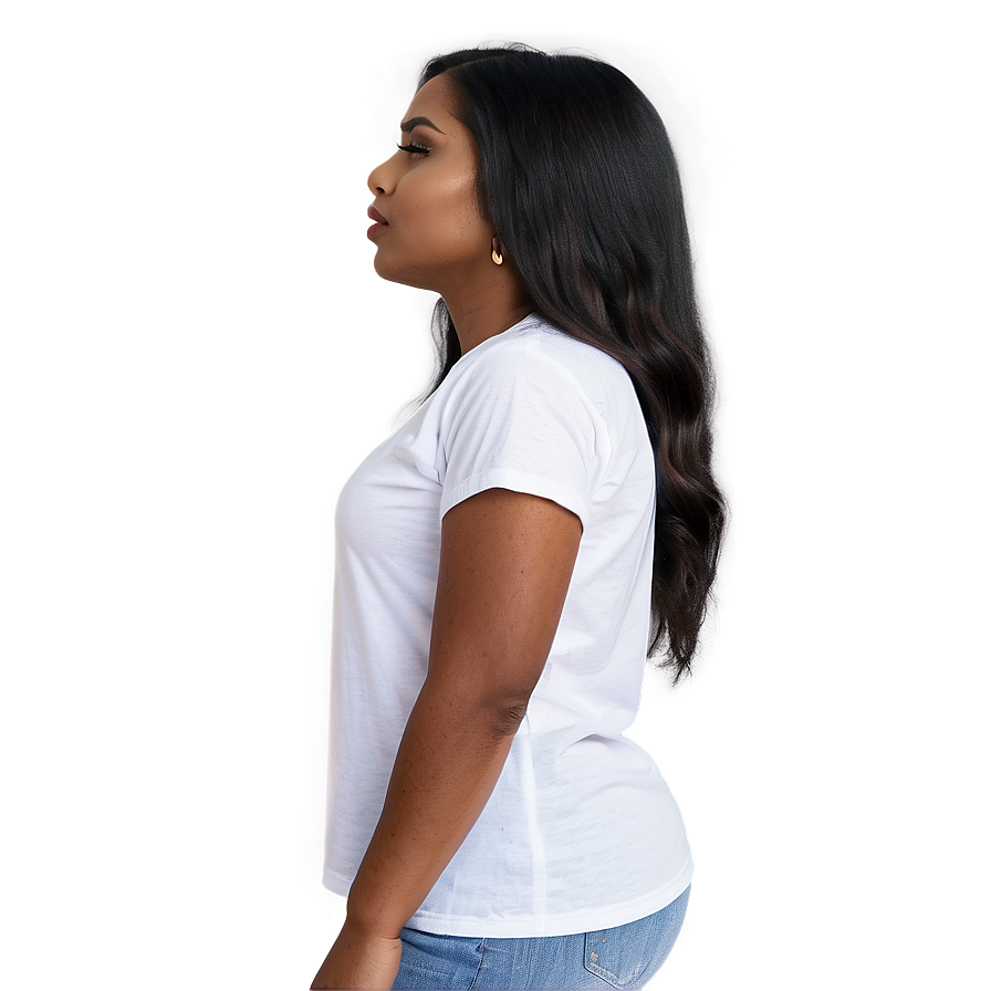 White Tee For Women Png 06272024 PNG Image