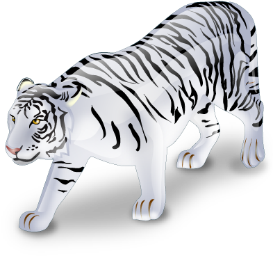 White Tiger Illustration PNG Image