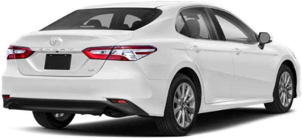 White Toyota Camry L E Rear View PNG Image