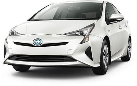 White Toyota Prius Angled View PNG Image