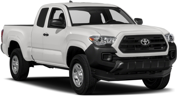 White Toyota Tacoma Pickup Truck PNG Image