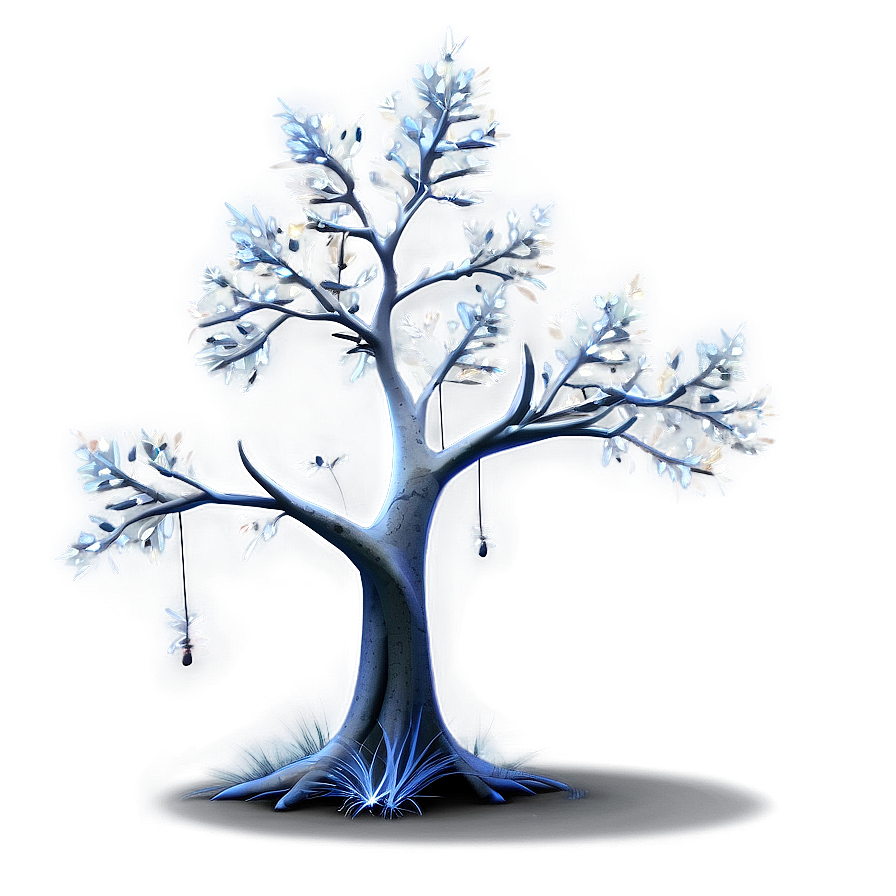 White Tree At Night Scene Png Xmu PNG Image