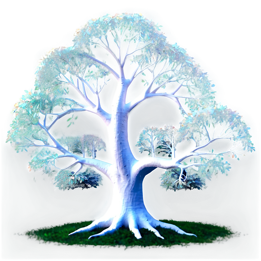 White Tree In Fantasy Forest Png Bfl PNG Image