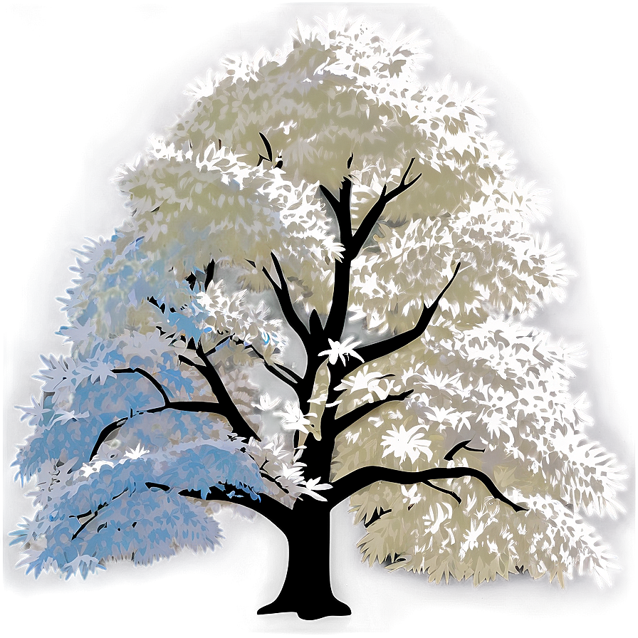 White Tree In Sunlight Glow Png Vgm PNG Image