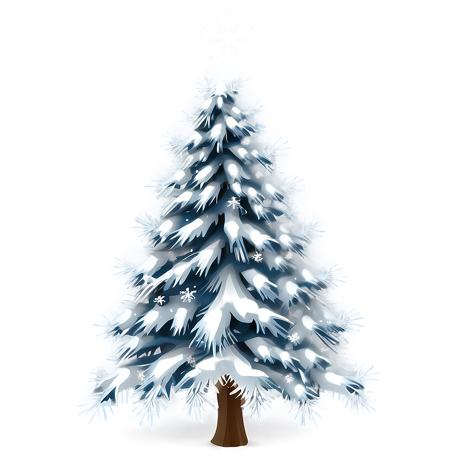 White Tree With Snowflakes Png 10 PNG Image