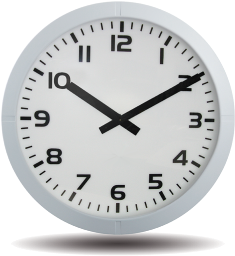 White Wall Clock Showing Ten Ten PNG Image