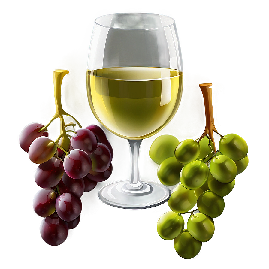 White Wine And Grapes Still Life Png Gck44 PNG Image