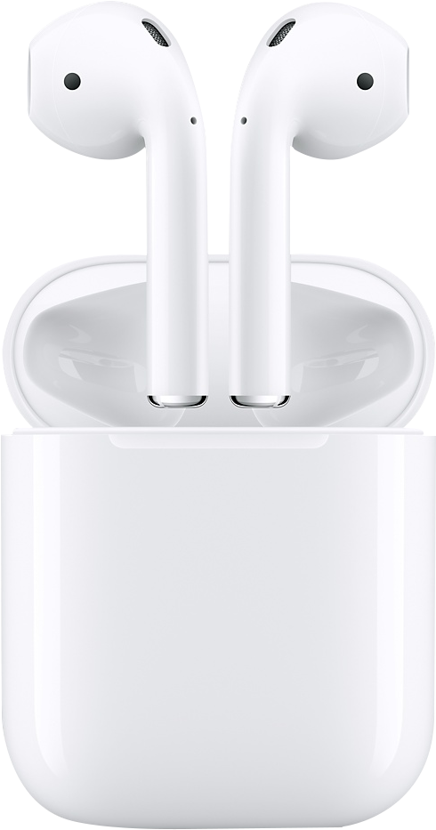 White Wireless Earbudswith Charging Case PNG Image