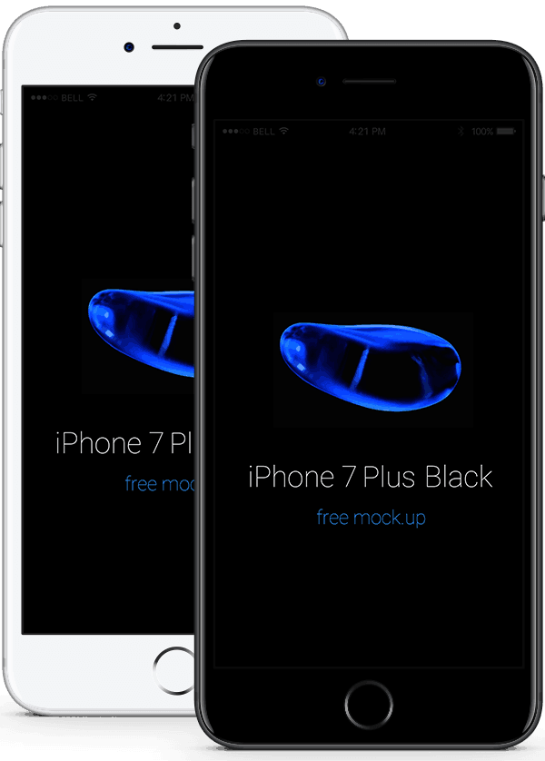 Whiteand Blacki Phone7 Plus Mockup PNG Image