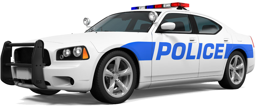 Whiteand Blue Police Car PNG Image