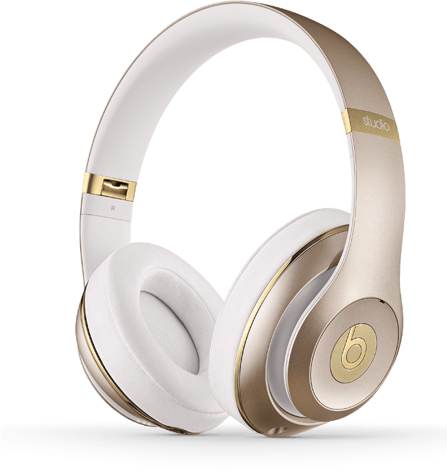 Whiteand Gold Over Ear Headphones PNG Image