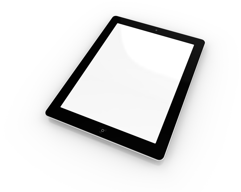 Whitei Pad Display Blank Screen PNG Image