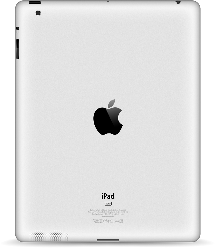 Whitei Pad Rear View PNG Image