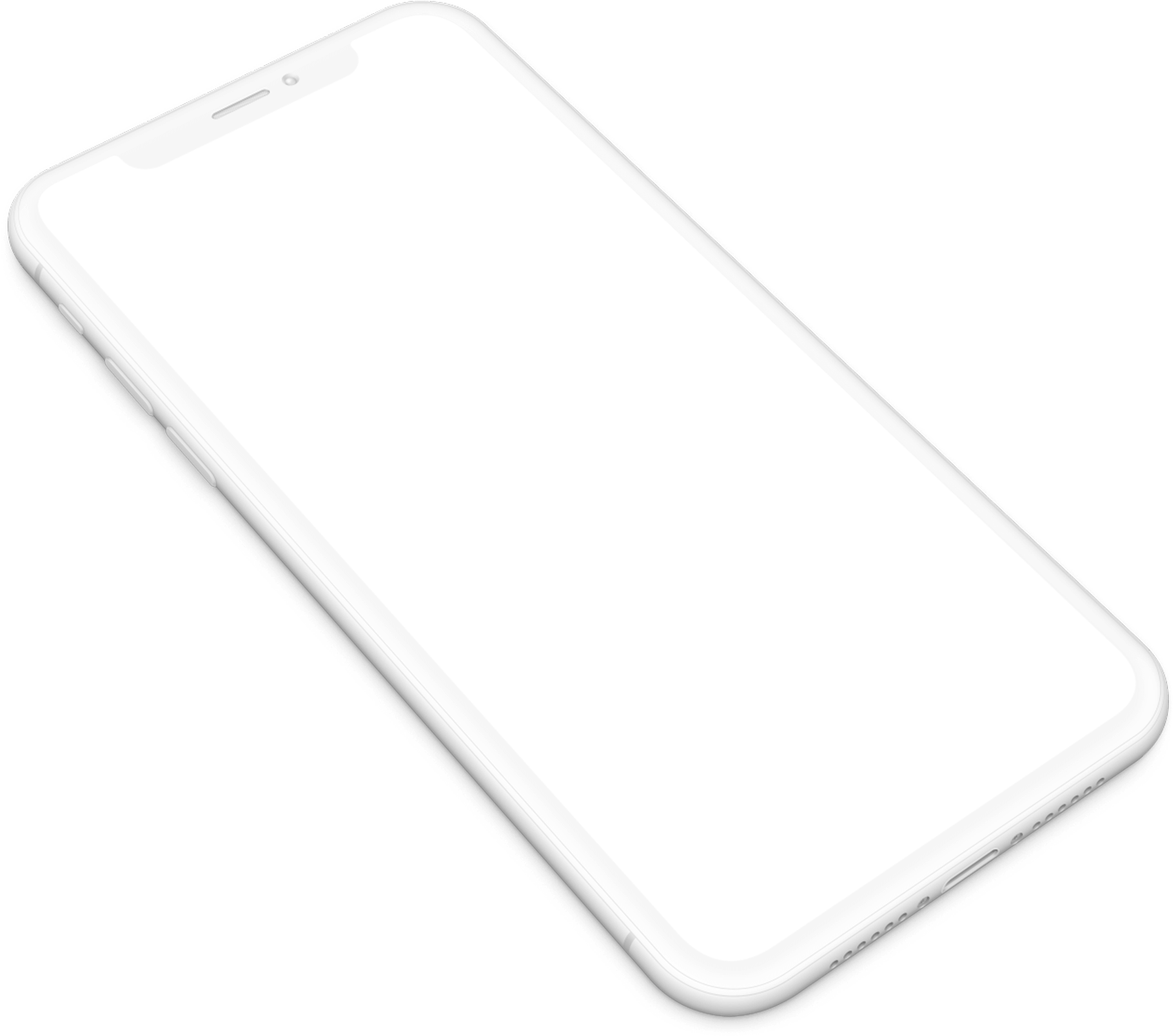 Whitei Phone Angled View PNG Image