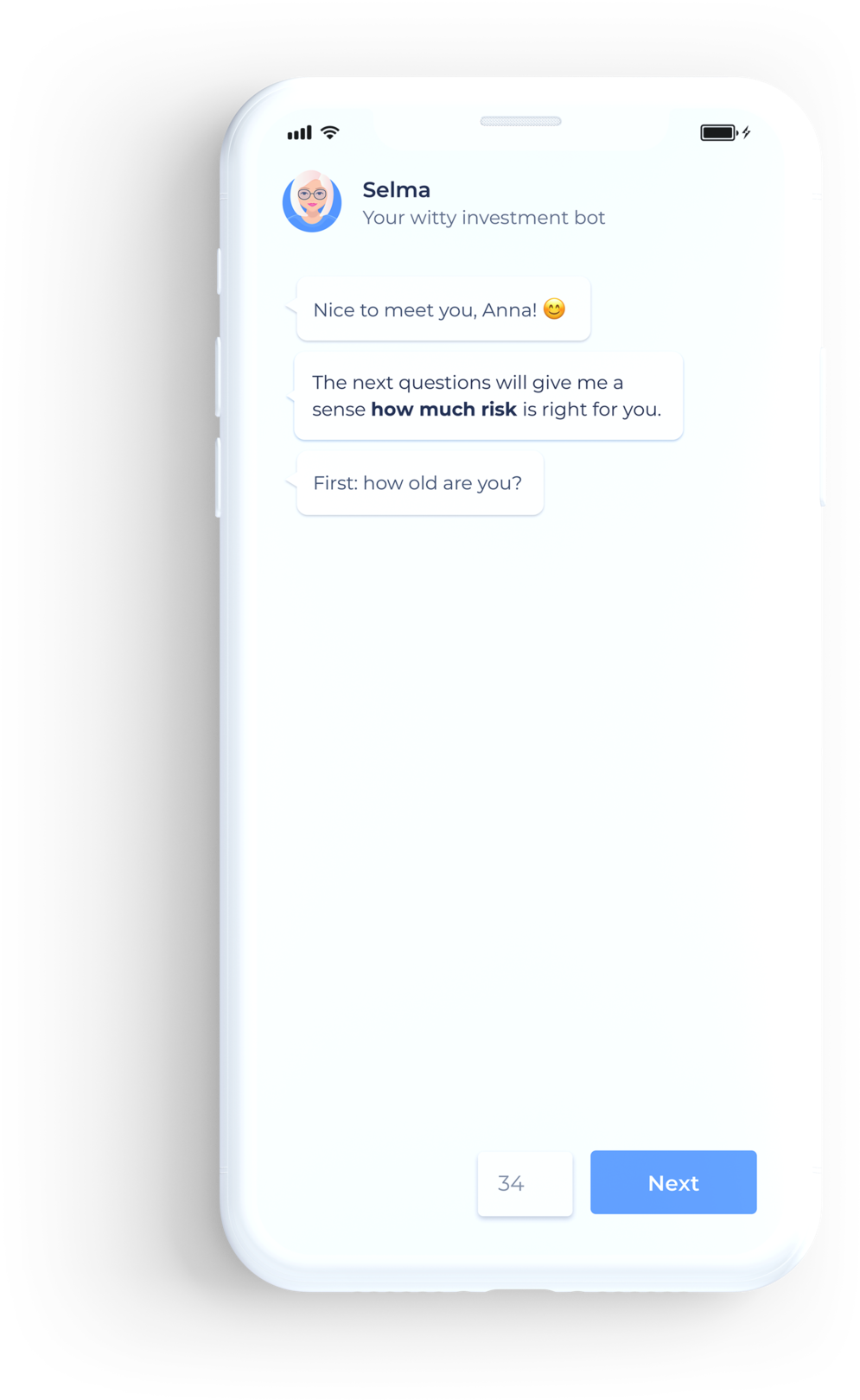 Whitei Phone Chatbot Interface PNG Image