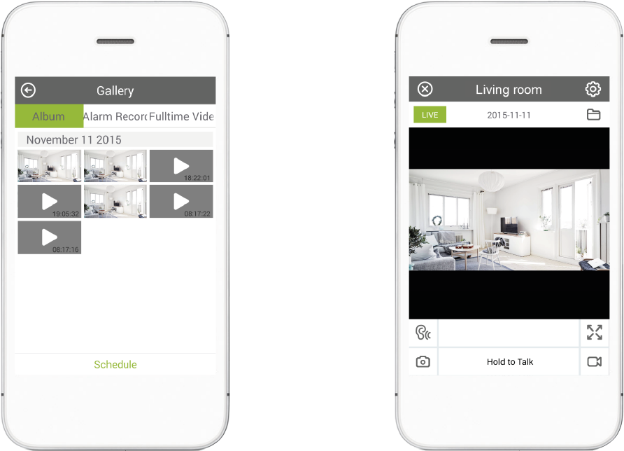 Whitei Phone Security Camera App Screens PNG Image