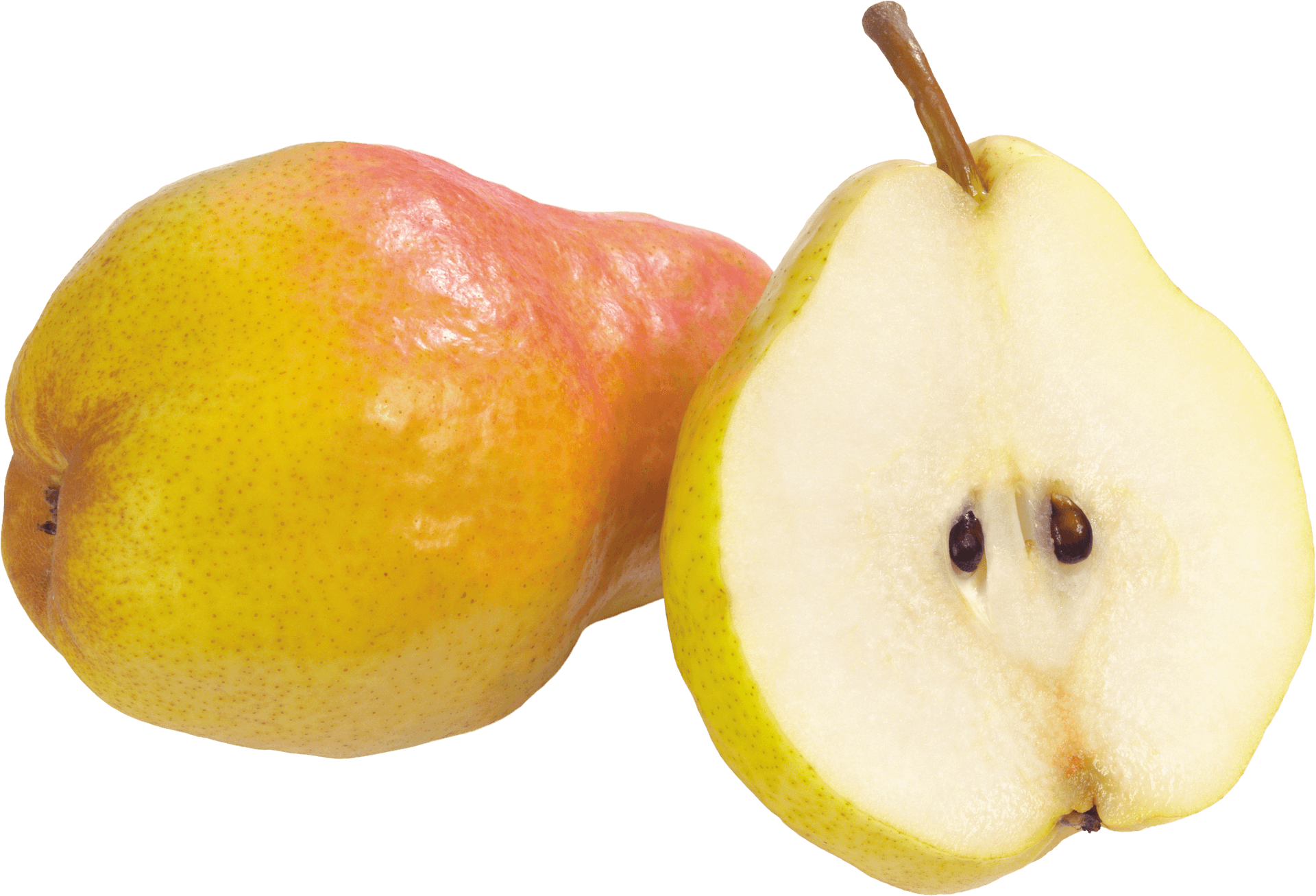 Wholeand Halved Pear PNG Image