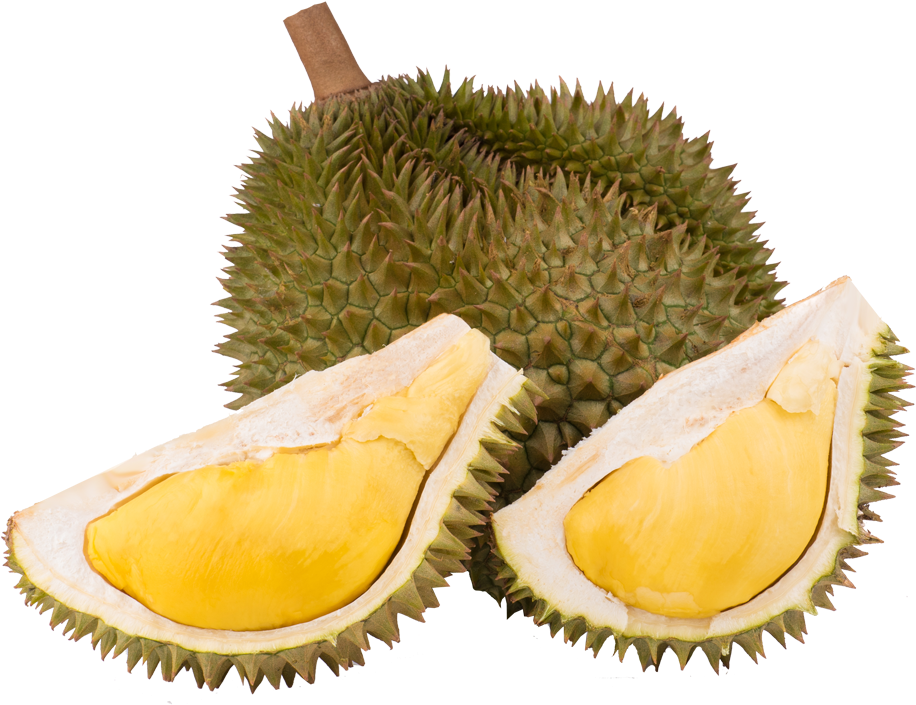 Wholeand Sliced Durian Fruit PNG Image