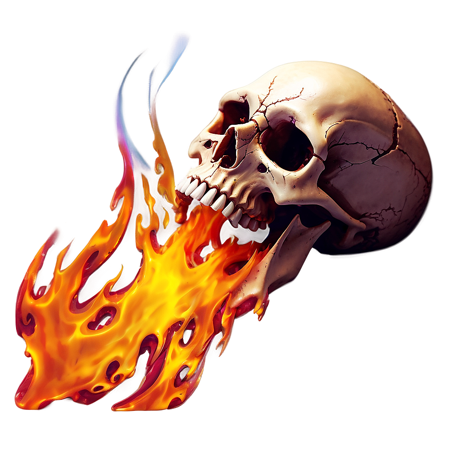 Wicked Flame Skull Png Kgf45 PNG Image