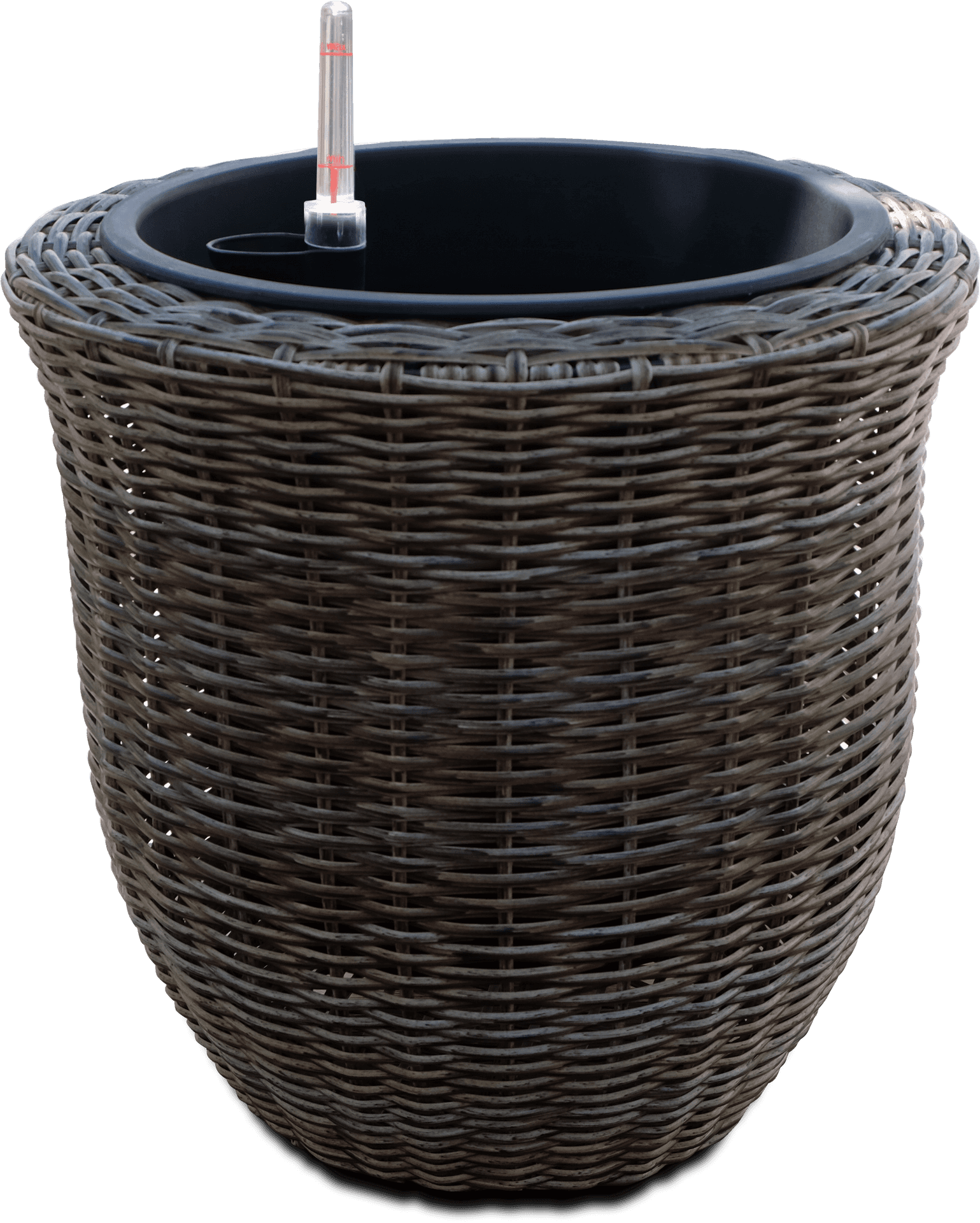 Wicker Basket Planterwith Water Level Indicator PNG Image