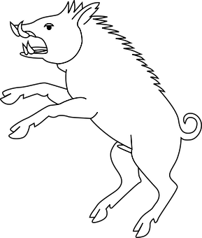 Wild Boar Silhouette PNG Image