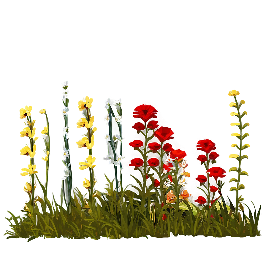 Wild Red Flowers Meadow Png Mhh PNG Image